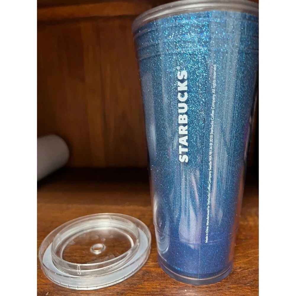 Starbucks‎ Blue Glitter Tumbler Metallic